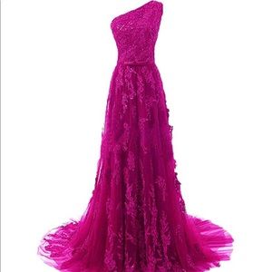 One shoulder formal dress